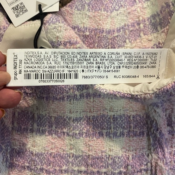 Zara Tweed Corset Bustier Crop Top Strapless Sweetheart Neckline Small NWT - Picture 9 of 10